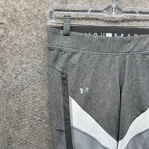 Under Armour Pants Womens Large Gray HeatGear Compression 3/4 Leggings Running - Picture 8 of 10